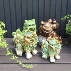 【お取引き 決まりました】シーサー 玉乗り獅子 4点セット 魔除...