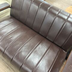 2人掛けソファ（革・ブラウン）のご紹介です！の画像
