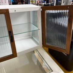 🌹アンティーク風🌹ミニキャビネット ガラス扉 小物収納 コンパクト　 北欧 の画像