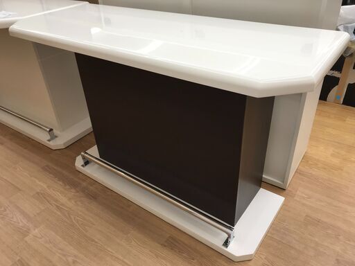 ★ジモティ割あり★  キッチンカウンター ホワイト/ブラウン H87×W135×D52 クリーニング済み KJ5720