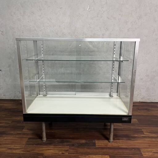 ???WY13/54 ガラスショーケース W91×D47×H94㎝ レジカウンター コレクションケース 店舗什器 棚 ディスプレイ★直