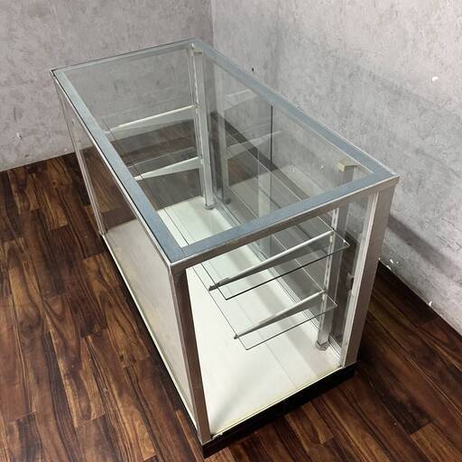 ???WY13/54 ガラスショーケース W91×D47×H94㎝ レジカウンター コレクションケース 店舗什器 棚 ディスプレイ★直
