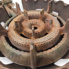 24Y481 ジ タチバナ製作所 業務用鋳物コンロ 2重 外側直径33cm 都市ガス用 厨房機器 中古品の画像