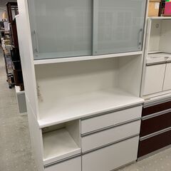 ★来店限定★　松田家具 キッチンボード ホワイト ソフトクローズ モイス付き