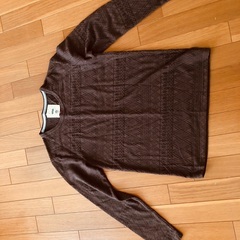 🌻メンズ茶　薄手　セーター　綿100  🌻の画像