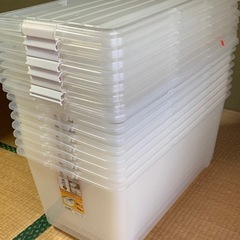 DCM 深型フタ式収納ケース 8個 【引取り限定】の画像