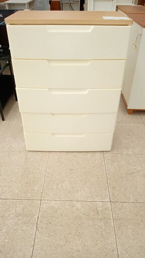 ★ジモティ割あり★  衣装ケース クリーム H99×D41.5×W73 クリーニング済み TJ7589