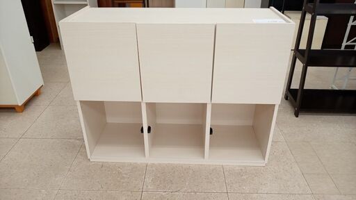★ジモティ割あり★  キャビネット アイボリー H85.5×D41×W108 クリーニング済み TJ7590