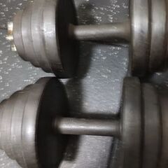【無料】ダンベル15kg×2個ゴムプレート筋トレの画像