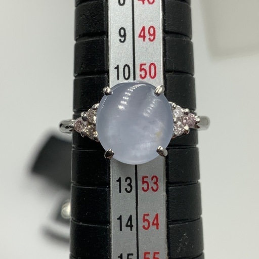 K18WG スターサファイヤ　ピンクダイヤ　指輪　3.3g 約11号