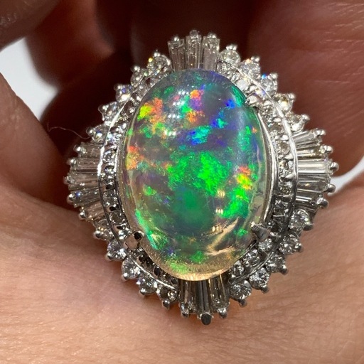 Pt900 プラチナ900 ウォーターオパール　大粒　12g 4.17ct 1.1ct