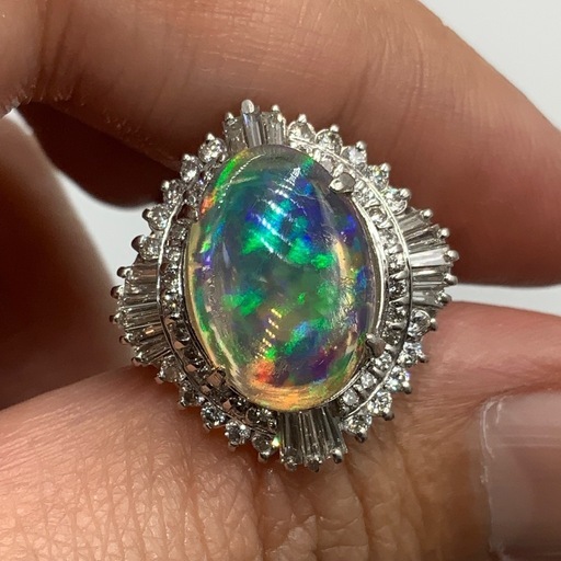 Pt900 プラチナ900 ウォーターオパール　大粒　12g 4.17ct 1.1ct