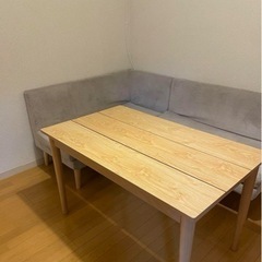 （値下げ）ダイニングテーブル　ソファセットの画像