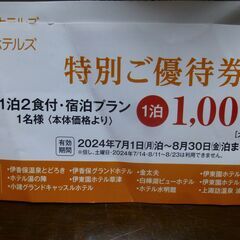 伊藤園ホテルズグループ　１０００円　割引き券　２枚の画像