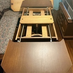 ポーランド製 ダイニングテーブル セット 伸長式 木製 チェア アンティークの画像