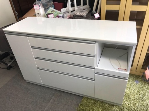 ニトリ キッチンカウンター カウンター 食器棚 幅150 ハイ ソフトクローズ