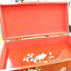 収納箱 アンティーク調 花柄 幅54×奥26.5×高19.5 赤 ボックス 収納 札幌市厚別区 厚別店の画像