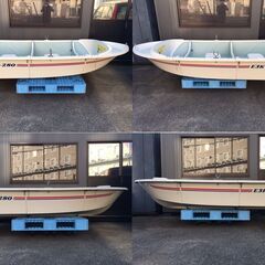 【発送OK/引取りOK】 3分割ボート　AKASHI YACHT/アカシヨット　E3K-280　①ミンコタ　エレキ　RT40S　②DEEP WELL Vertex＋③オール×2本の画像