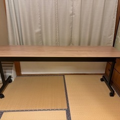 会議テーブル スタッキング 幅1800×奥行450mm ナチュラル×ブラック OC-MTS1845-NABKの画像