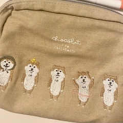 柴犬の可愛い刺繍ポーチ