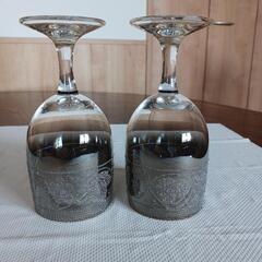 昭和 レトロ アンティーク　　銀彩 葡萄 グラスの画像