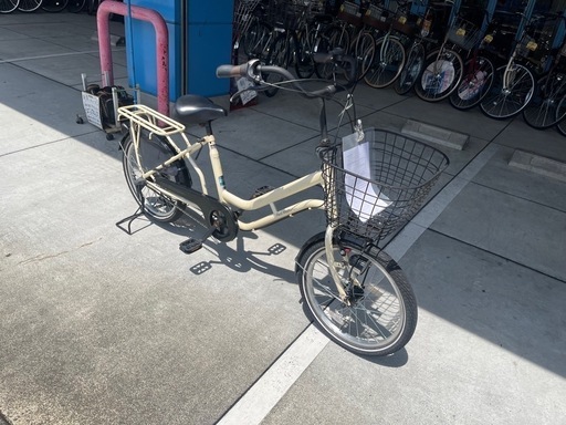 【完売御礼】【大人用】整備済 CBA プチママンミニ　20型 中古自転車 たくさん荷物が積める アイボリー色 <自転車のオオムラ 静岡店>