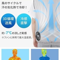 【新設計】 空調作業服 ファン付き 22800mAh大容量バッテリー付 ファン付き作業服 ベスト 冷却服 大風量 空調ウェア USB給電 最大16時間稼動 UVカット 薄型 軽量 通気性 屋外作業 通勤 男女兼用 洗濯可 熱中症対策の画像