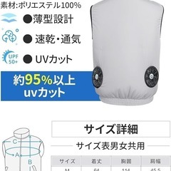 【新設計】 空調作業服 ファン付き 22800mAh大容量バッテリー付 ファン付き作業服 ベスト 冷却服 大風量 空調ウェア USB給電 最大16時間稼動 UVカット 薄型 軽量 通気性 屋外作業 通勤 男女兼用 洗濯可 熱中症対策の画像