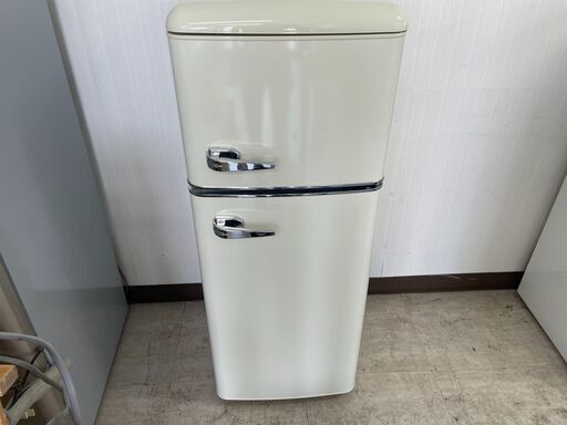 アイリス114Lレトロ風　直冷式冷蔵庫　2021年製　分解クリーニング済！