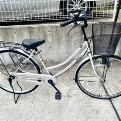 26インチ 変速なし 自転車 中古 ママチャリ シルバー  