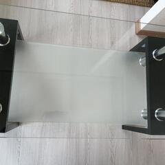 【美品】ガラス天板 ローテーブルの画像
