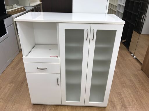 ★ジモティ割あり★ ニトリ レンジ台 ホワイト H115×W100×D40 クリーニング済み KJ5749