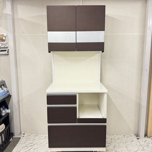 18942 マルミツ 2枚扉キッチンボード 食器棚 幅80 ◇大阪市内・東大阪