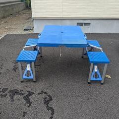【お譲り先決定】アウトドア用ベンチ付き折畳みテーブル