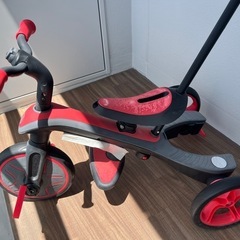 【取引済】子供用三輪車　大人の持ち手付き　赤