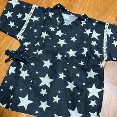 80㎝こども浴衣 甚平 黒の画像
