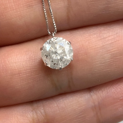 2ct ダイヤモンド　ネックレス　大粒　プラチナ　900 850 鑑別書付