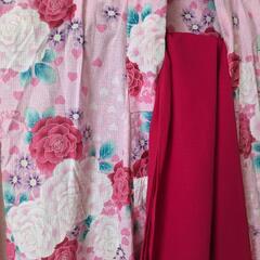 浴衣と帯のセット　130㌢の画像