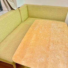 コンセント付ダイニングテーブル＆ソファ 3点セット