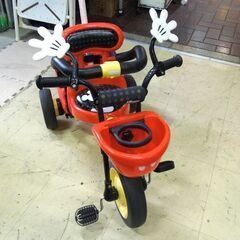 アイデスカーゴ 三輪車 ミッキー コントロールバー付 レッド×ブラック ベビー キッズ 札幌市東区 新道東店の画像