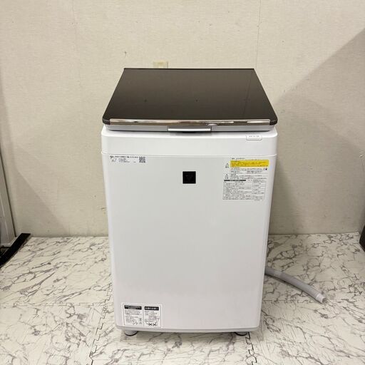 18974  SHARP ガラストップ大容量　穴なし洗濯機 2018年製 10.0kg ◆大阪市内・東大阪市他 6,000円以上ご購入で無料配達いたします！◆ ※京都・高槻・枚方方面◆神戸・西宮・尼崎方面◆生駒方面、大阪南部方面　それぞれ条件付き無料配送あり！