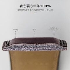 メンズベルト 本革 穴なし 38段階調節 ライトブラウン ウエスト75～110ｃｍくらいの画像