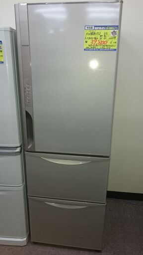 （★ジモティー特典あり★）日立　３ドア冷蔵庫３７５L　２０１６年製　R-K380GV（右開き）　60ｃｍ幅　真ん中野菜室　自動製氷付き　ベージュ　　　高く買取るゾウ八幡東店