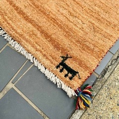 【武蔵小山店】 ギャッペ　ギャッベ　絨毯　イラン　大判　ソファ前　天然　ウール　100%  黄色系　イエロー系　ペルシャ　ギャべ　gabbeh gabbeの画像
