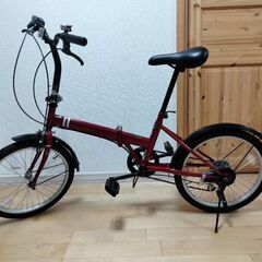 折りたたみ自転車foresta 20インチ　レッドシマノ製６段変...