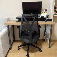 【予約済み】ニトリのランバーサポート付きチェア + IKEA 1...