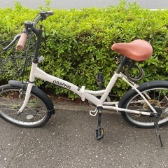 (新規受付終了)20インチ シマノ6段変速 折り畳み自転車 ホワイト