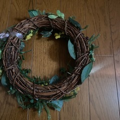 黄色花&グリーンリースの画像