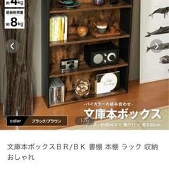 文庫本ボックスＢＲ/ＢＫ 書棚 本棚 ラック 収納の画像
