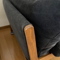 LOWYA [幅186] 2.5人掛けファブリック木脚ヴィンテージ風の画像